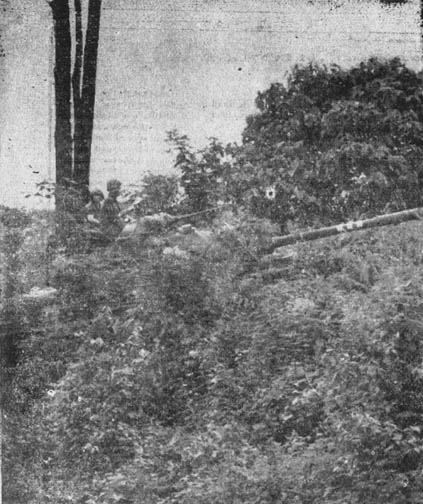 Tank blocks road
