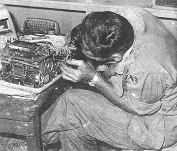 Repairing typewriter