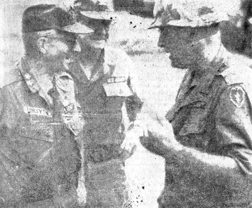Maj. Gen. George Forsythe, Lt. Col. Harley Mooney, Col. Edward King