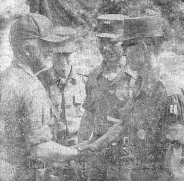 Lt. Col. William Brown, BG Kwak Choel meet